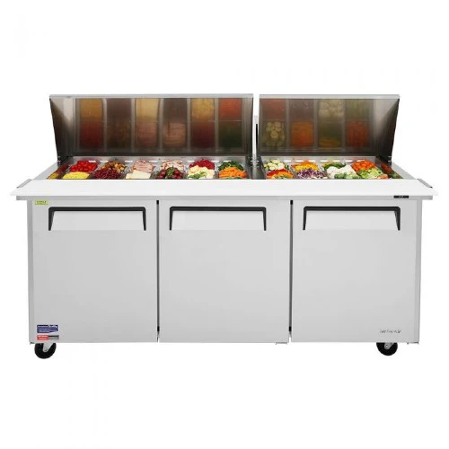 Turbo Air MST-72-30-N M3 Series Solid 3 Door Mega-Top Refrigerated Food Prep Table, 72" - Image 2