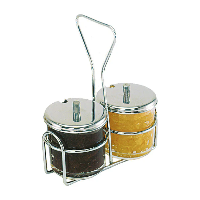 Update International CJ-72H Wire Condiment Jar Holder w/ 2 Holes - Image 2