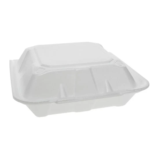Vented Foam 1-Compartment Takeout Container, 8" x 8" x 3", Case of 150 - Image 2