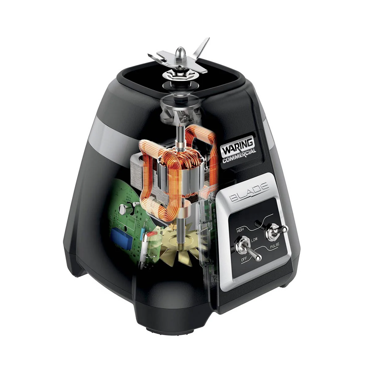 Waring BB300S BLADE 1 HP Bar Blender w/ Toggle Switches, Stainless Steel Container, 48 oz. - Image 3