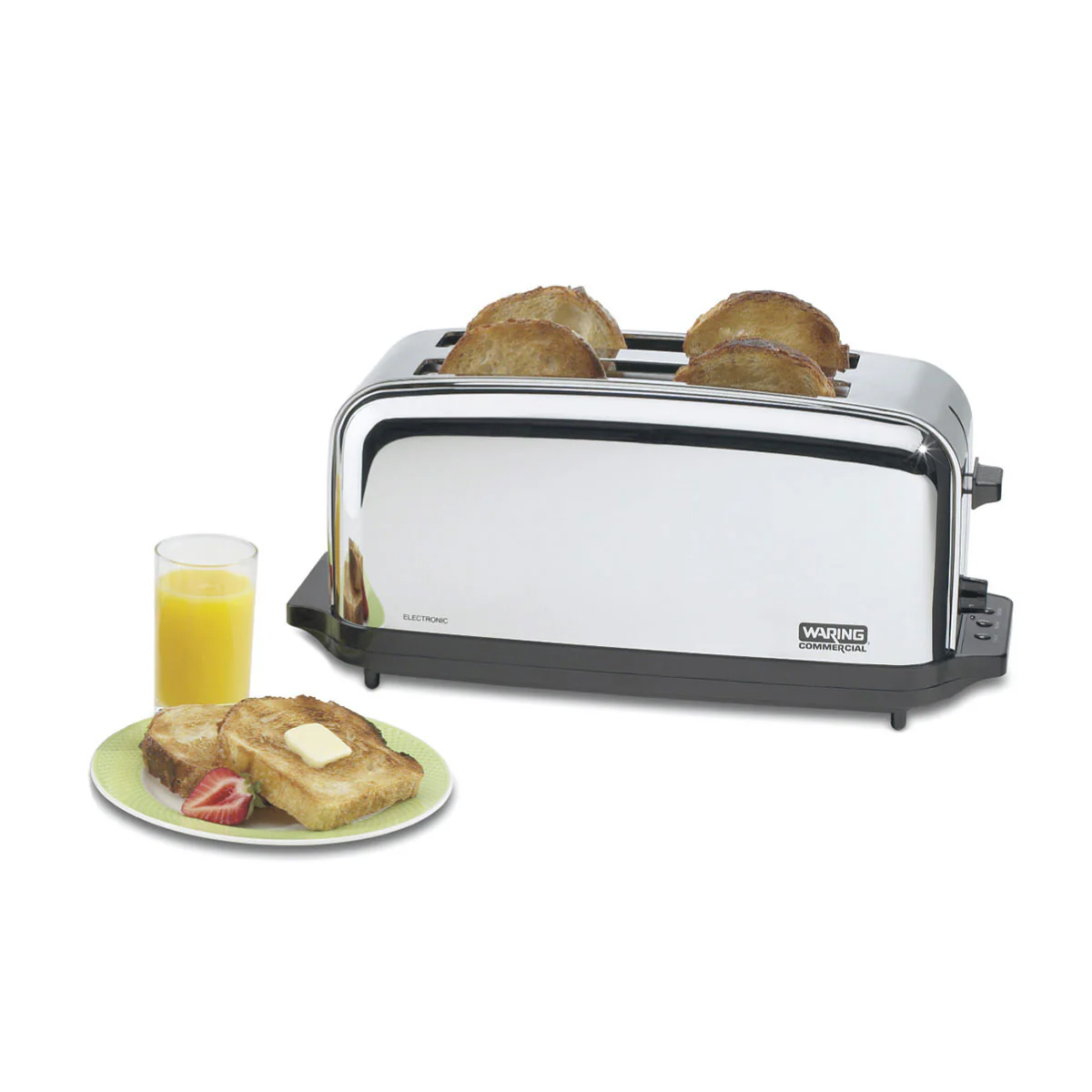 Waring WCT704 Chrome 4-Slice Long Slot Artisanal Commercial Toaster, 120V - Image 2
