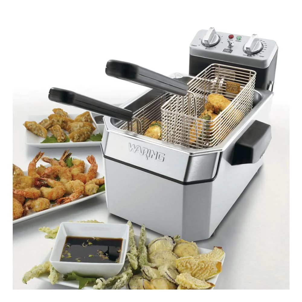 Waring WDF1000 Countertop Heavy-Duty Deep Fryer w/ 3 Baskets & Night Cover, Electric, 120V, 10 lb. cap. - Image 2