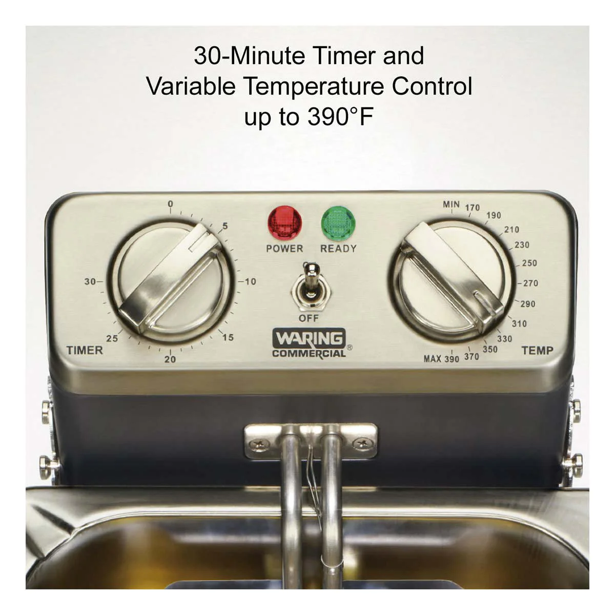 Waring WDF1000 Countertop Heavy-Duty Deep Fryer w/ 3 Baskets & Night Cover, Electric, 120V, 10 lb. cap. - Image 3