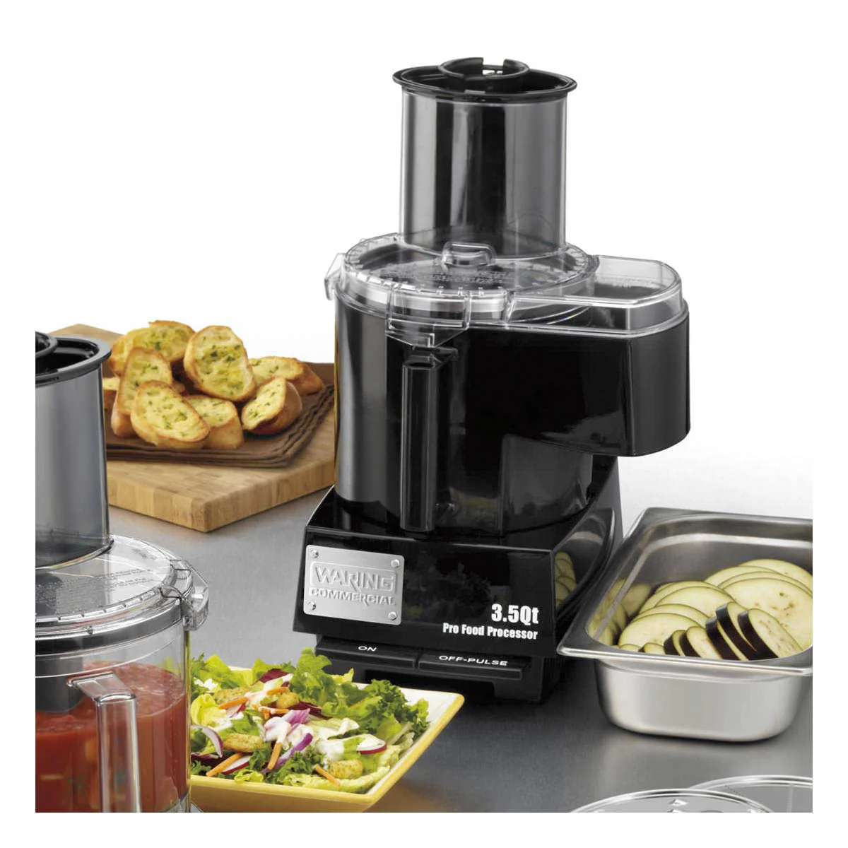 Waring WFP14SC Combination Bowl Cutter Mixer and Continuous-Feed w/ Patented Liquilock Seal System, 3.5 qt. - Image 2