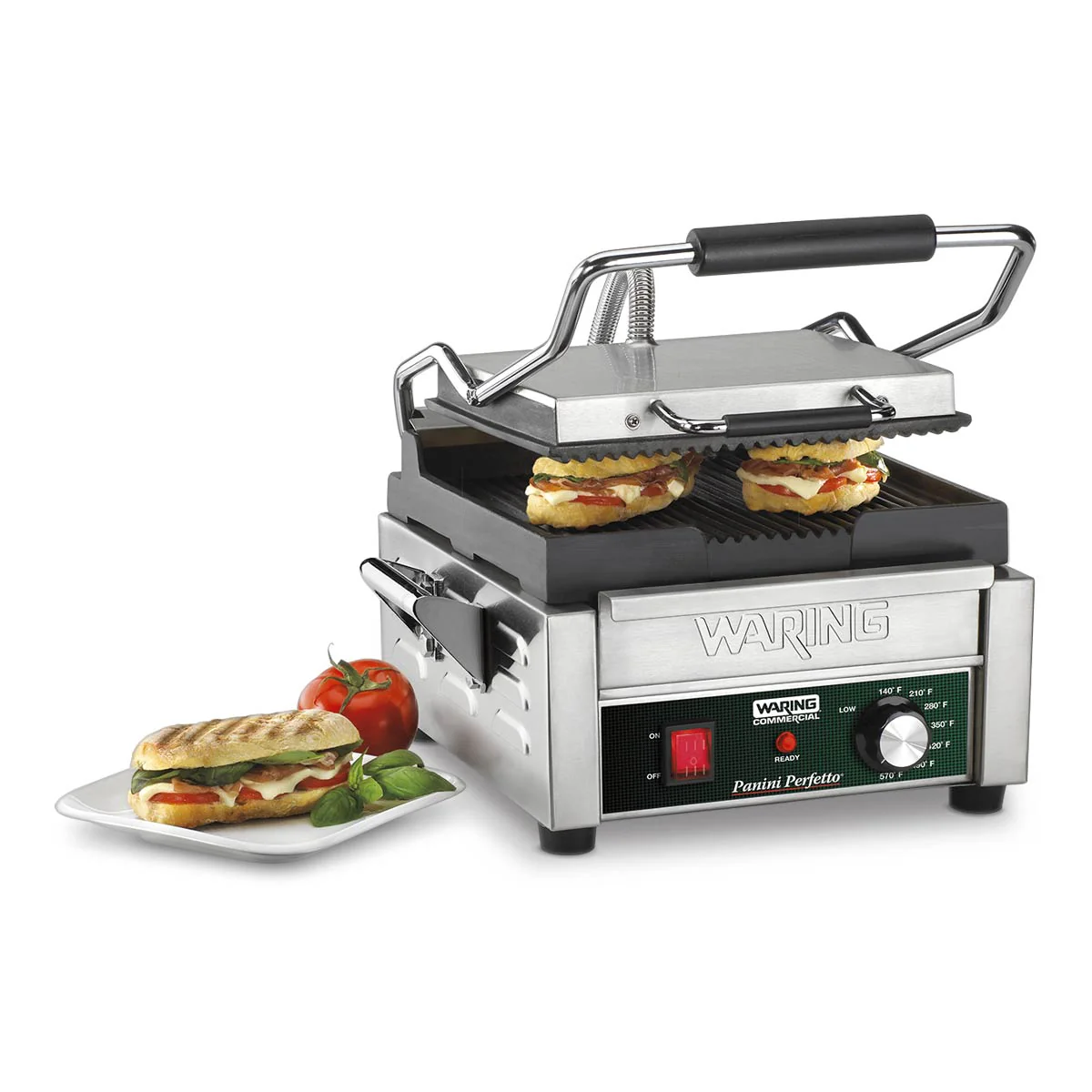 Waring WPG150 Compact Italian-Style Panini Grill, w/ Ribbed Plates, 120V - Image 2