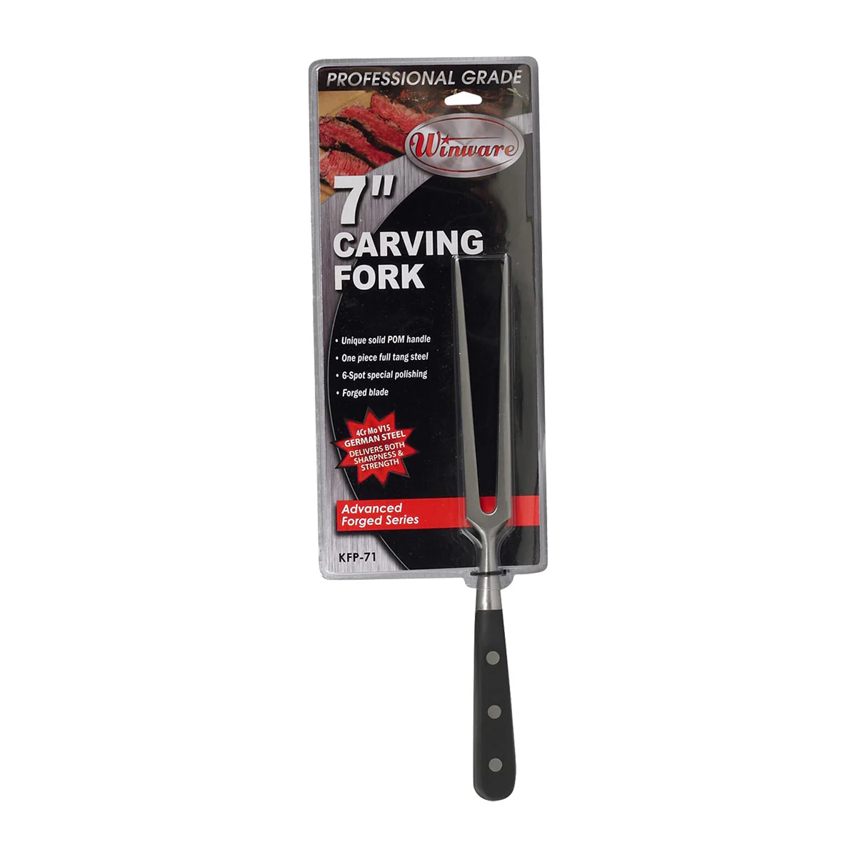 Winco KFP-71 One Piece carving Fork, 7" - Image 2