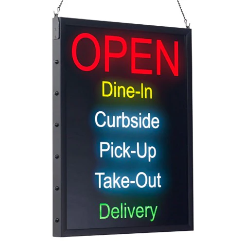 Winco LED-20 Open Sign, 6 Messages, 24" x 19" - Image 2