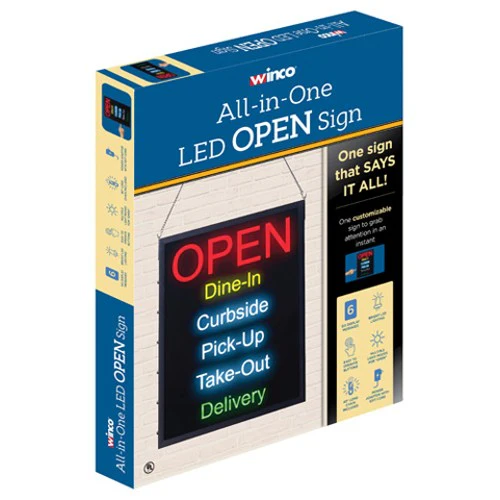 Winco LED-20 Open Sign, 6 Messages, 24" x 19" - Image 6