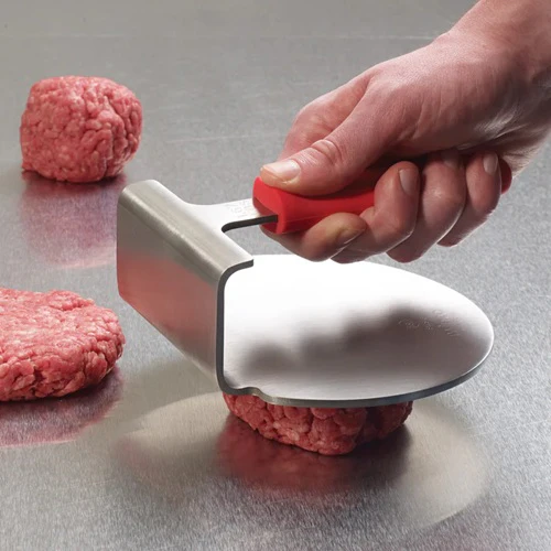 Winco SWS-6 Smash Burger Press with Red Silicone Sleeve - Image 4
